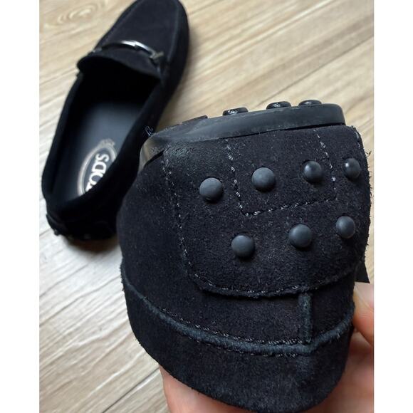 Authentic Tod\'s Black Suede Gommino Moccasin Loafers Men\'s US 8/ IT 41 main image 8